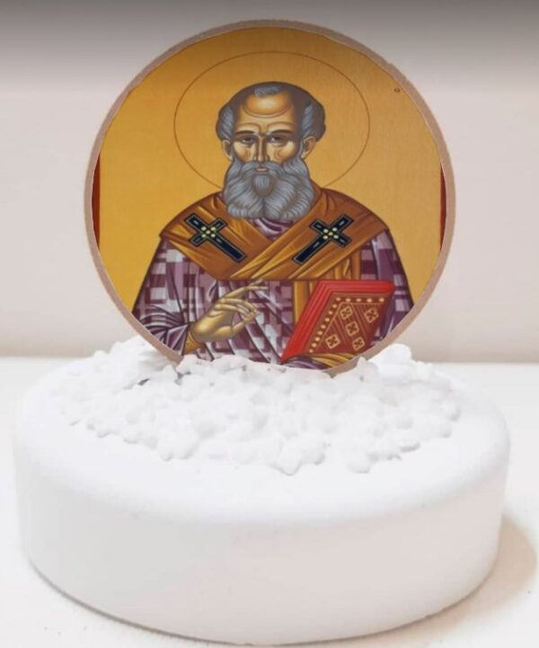 άγιοι εκκλησιαστικά σε πέτρα μπομπονιέρα με 5 κλασσικά κουφέτα