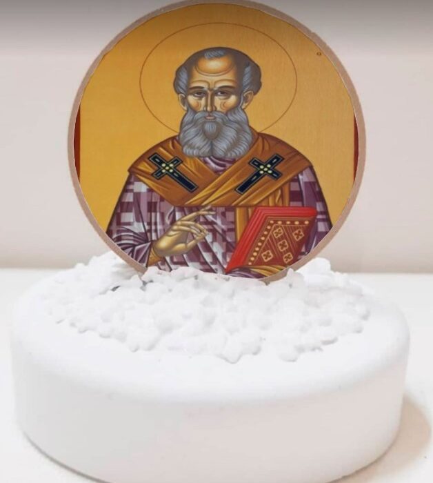 άγιοι εκκλησιαστικά σε πέτρα μπομπονιέρα με 5 κλασσικά κουφέτα