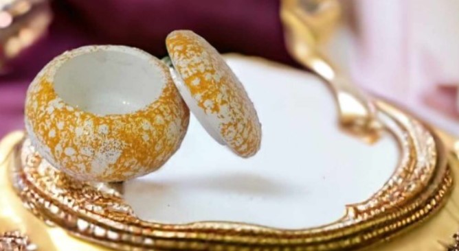 macaron μπιζουτιέρα κεραμική μπομπονιέρα