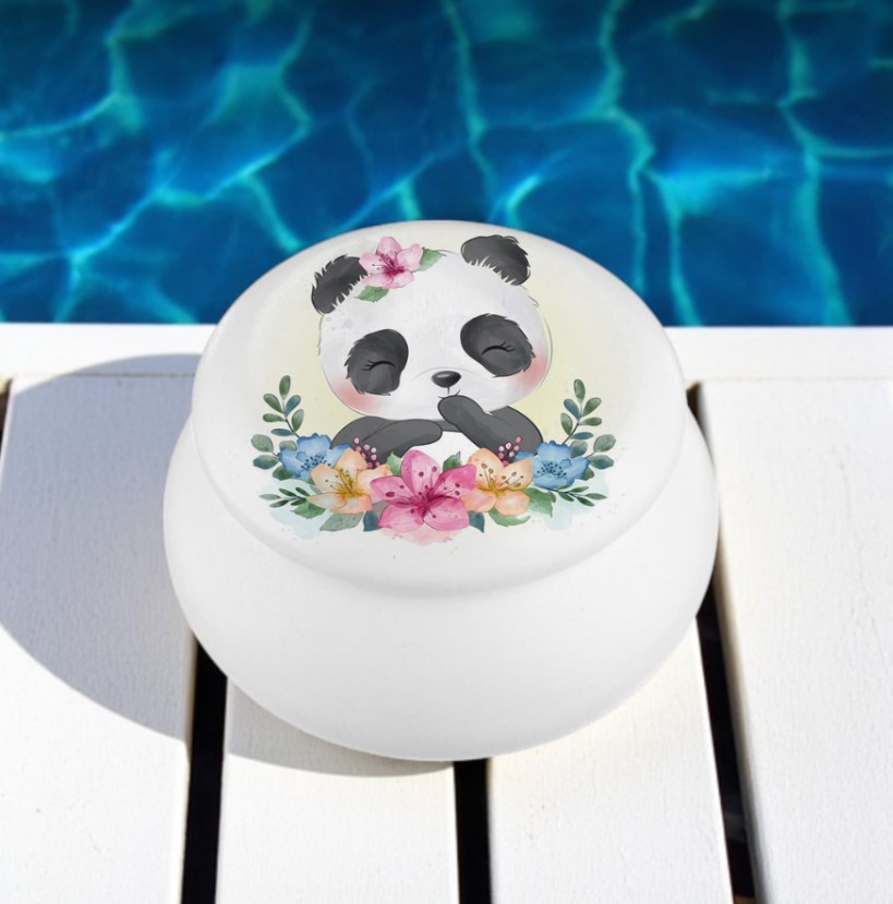 Μπομπονιέρα βάπτισης μπιζουτιέρα macaron με Panda
