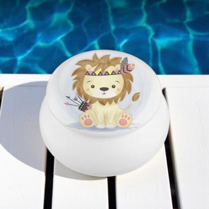 Μπομπονιέρα βάπτισης μπιζουτιέρα macaron με King lion
