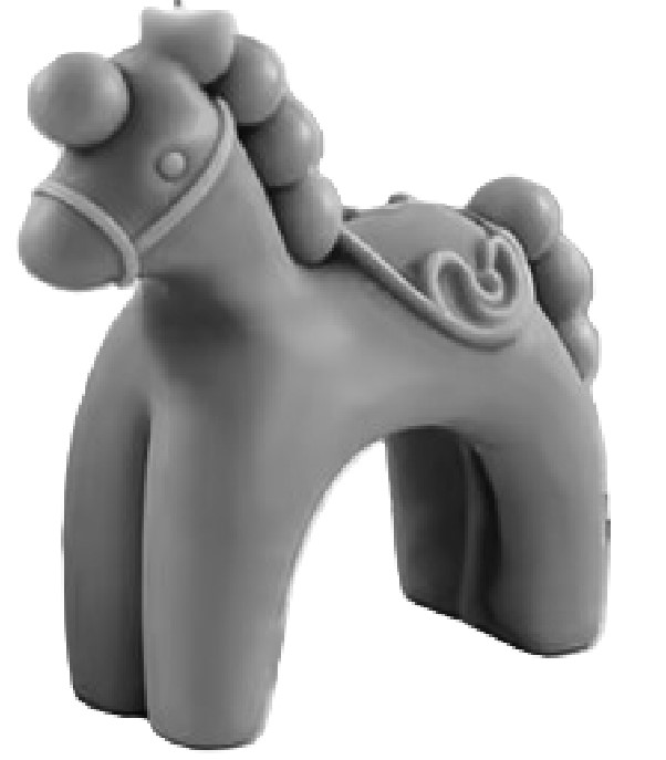 Αλογάκι κεραμικό 7.5 εκ γκρί μπομπονιέρα βάπτισης